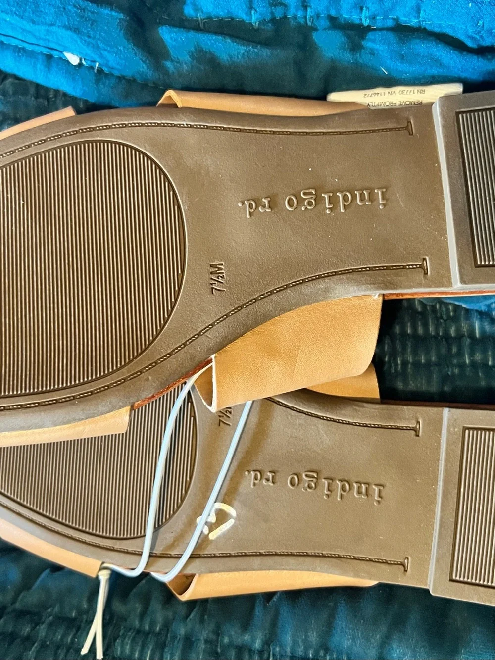 Indigo Tan Crossover Slide Sandals